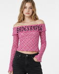 Long Sleeve Off-the-Shoulder Lace Top