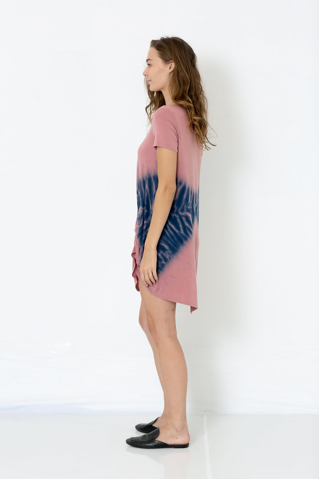 SHORT SLEEVE SCOOP NECK TRAP DRESS - D1711