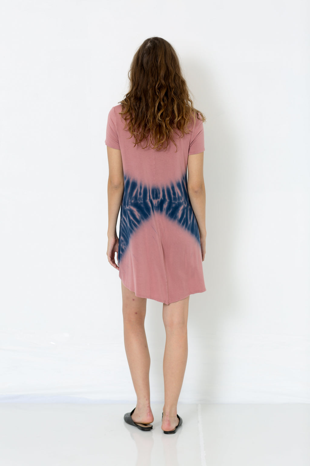 SHORT SLEEVE SCOOP NECK TRAP DRESS - D1711