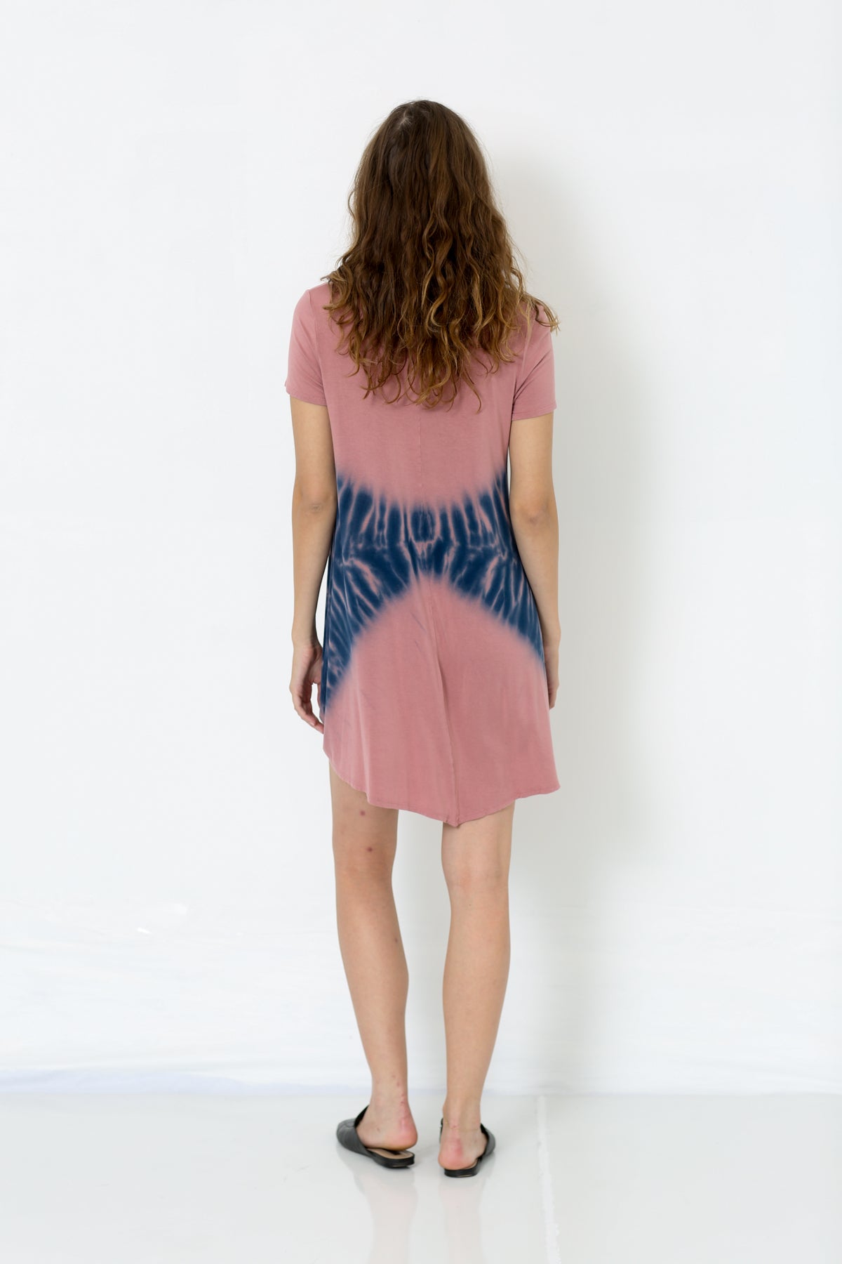 SHORT SLEEVE SCOOP NECK TRAP DRESS - D1711
