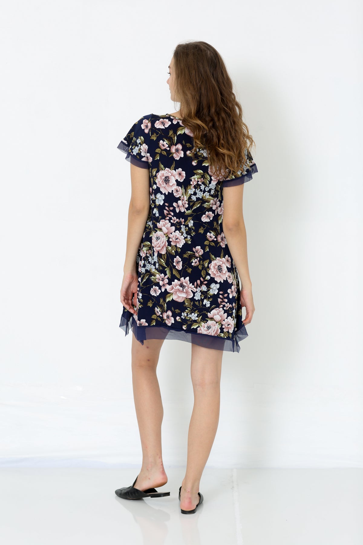 SS CONTRAST HANKY HEM MIDI DRESS - D2280-2827-4