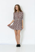 ELBOW ROLLED SLEEVE BUTTON UP DRESS - D2505-PE-RM-1905369
