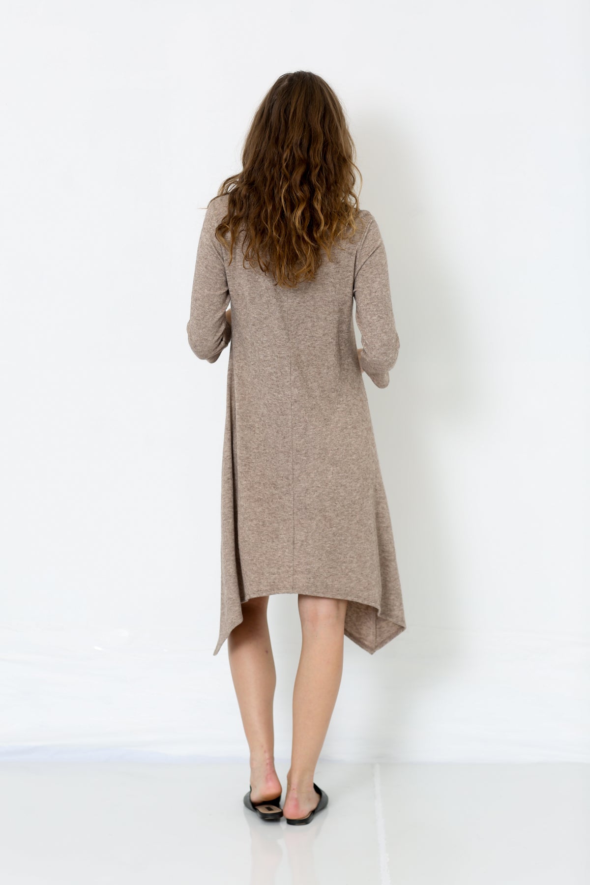 3/4 SLEEVE SHARK BITE TRAP DRESS - D2508