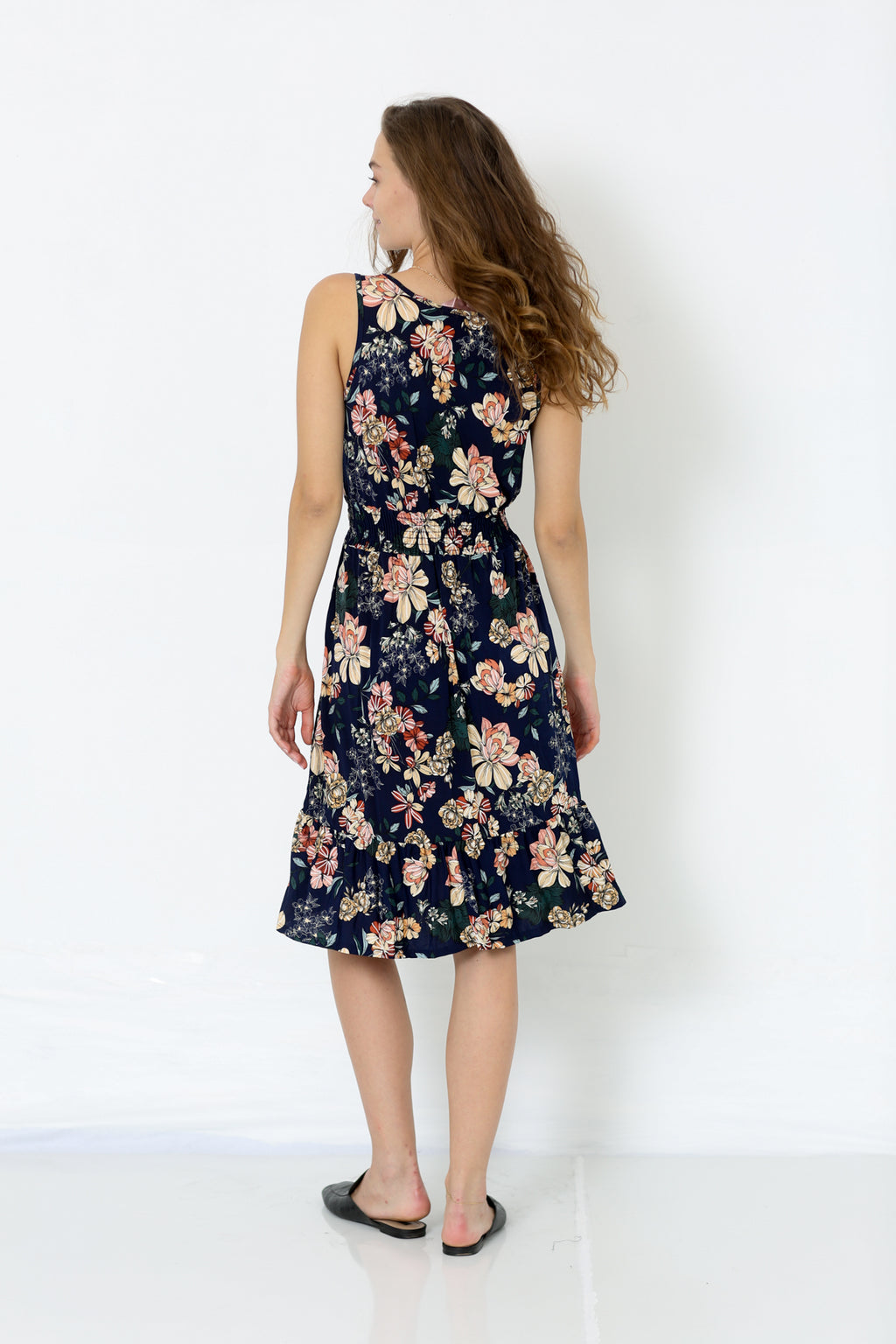SLEEVLESS KEYHOLE TIER MIDI DRESS - D2581-PE-SL-RM-41-3305569-1