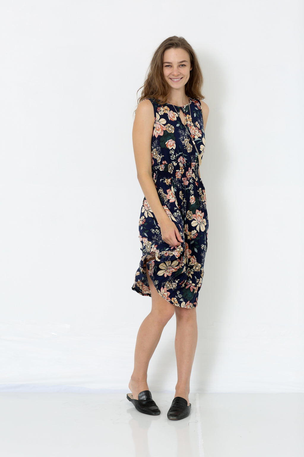 SLEEVLESS KEYHOLE TIER MIDI DRESS - D2581-PE-SL-RM-41-3305569-1