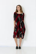 ELBOW SLEEVE PANELED BALLOON DRESS - D2601-34-JNJ-12176