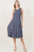 S/LESS GODET MIDI DRESS - D2606-STRSJ