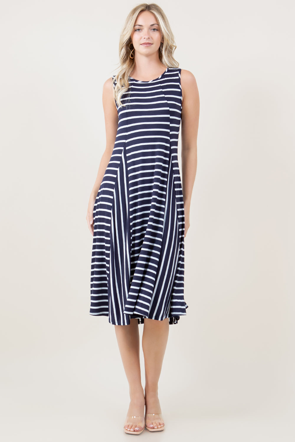 S/LESS GODET MIDI DRESS - D2606-STRSJ