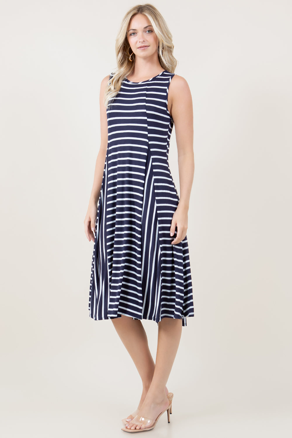 S/LESS GODET MIDI DRESS - D2606-STRSJ