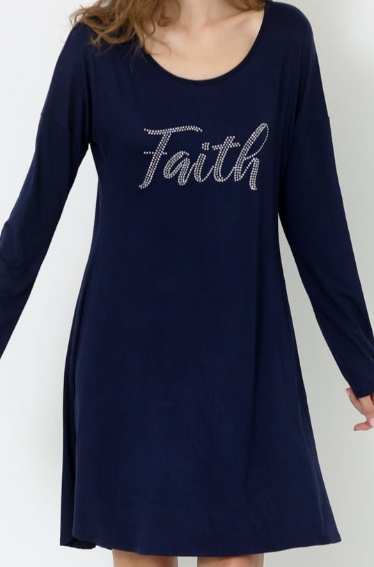 LS HOTFIX HILO RS ALINE DRESS W/PKTS - D2647-J841-NAVY