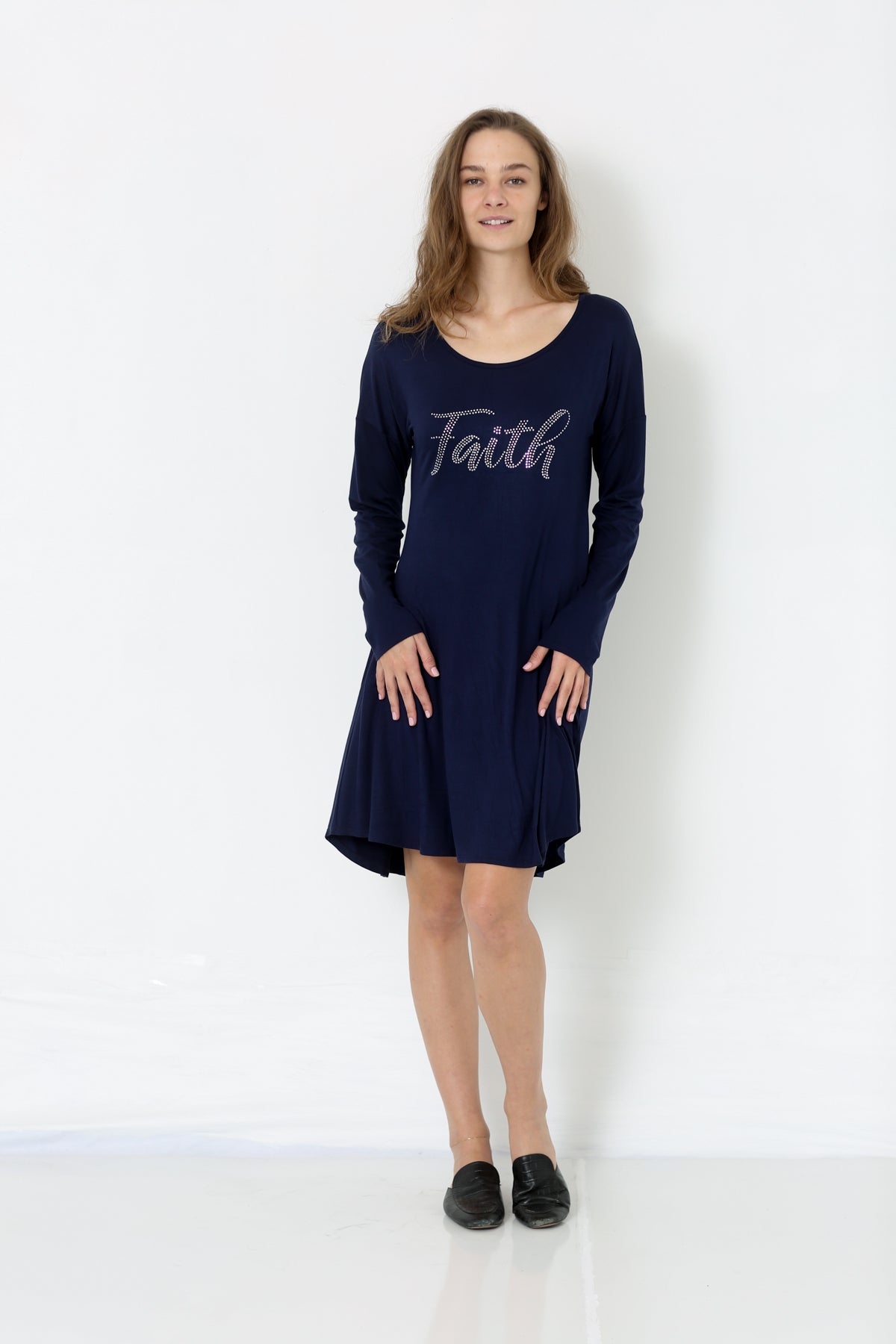 LS HOTFIX HILO RS ALINE DRESS W/PKTS - D2647-J841-NAVY