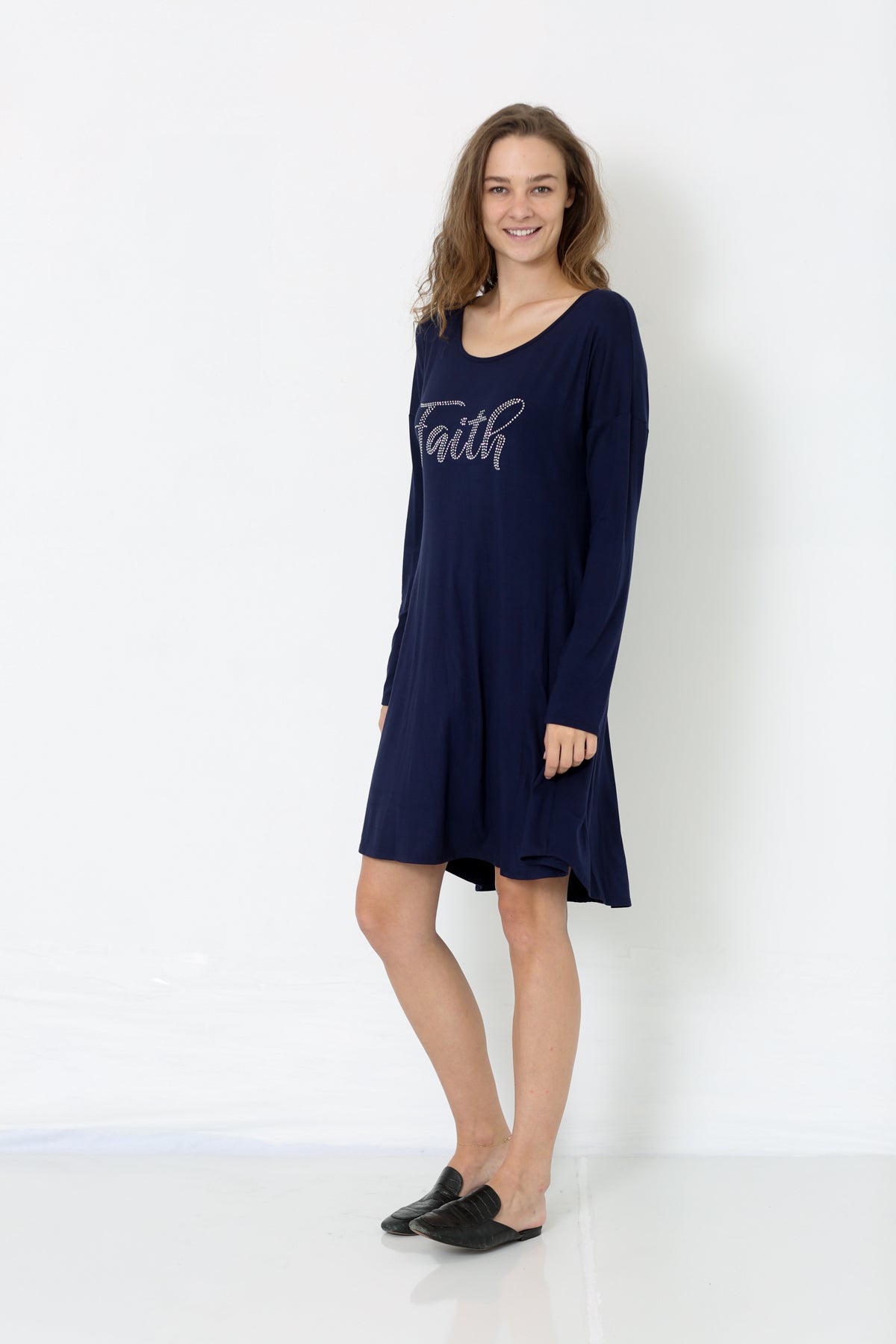 LS HOTFIX HILO RS ALINE DRESS W/PKTS - D2647-J841-NAVY