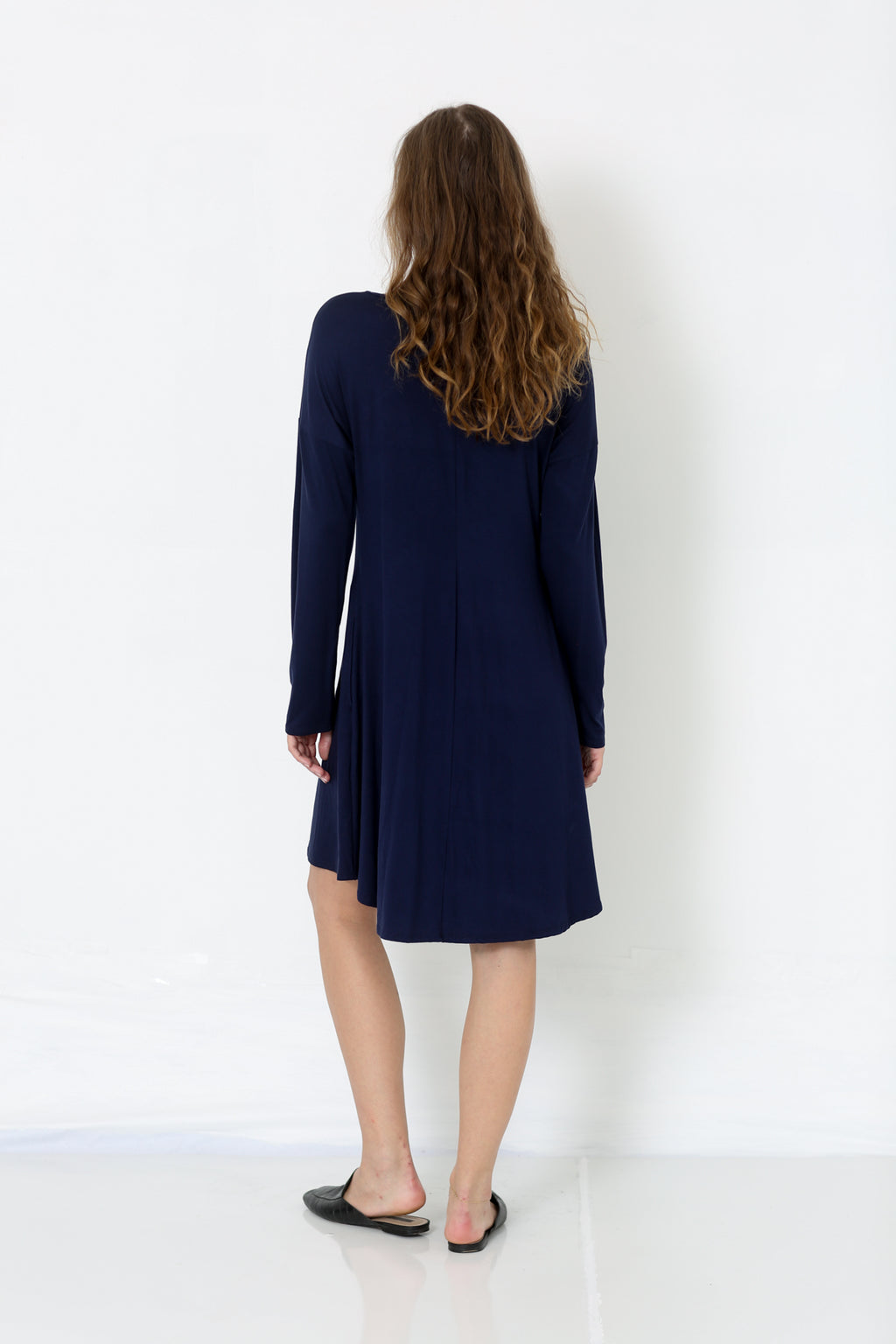 LS HOTFIX HILO RS ALINE DRESS W/PKTS - D2647-J841-NAVY
