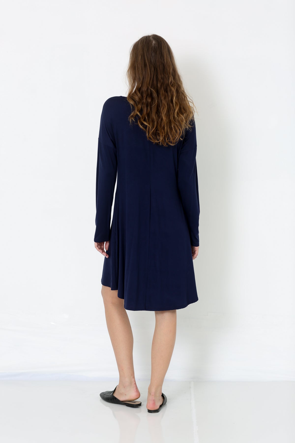 LS HOTFIX HILO RS ALINE DRESS W/PKTS - D2647-J841-NAVY