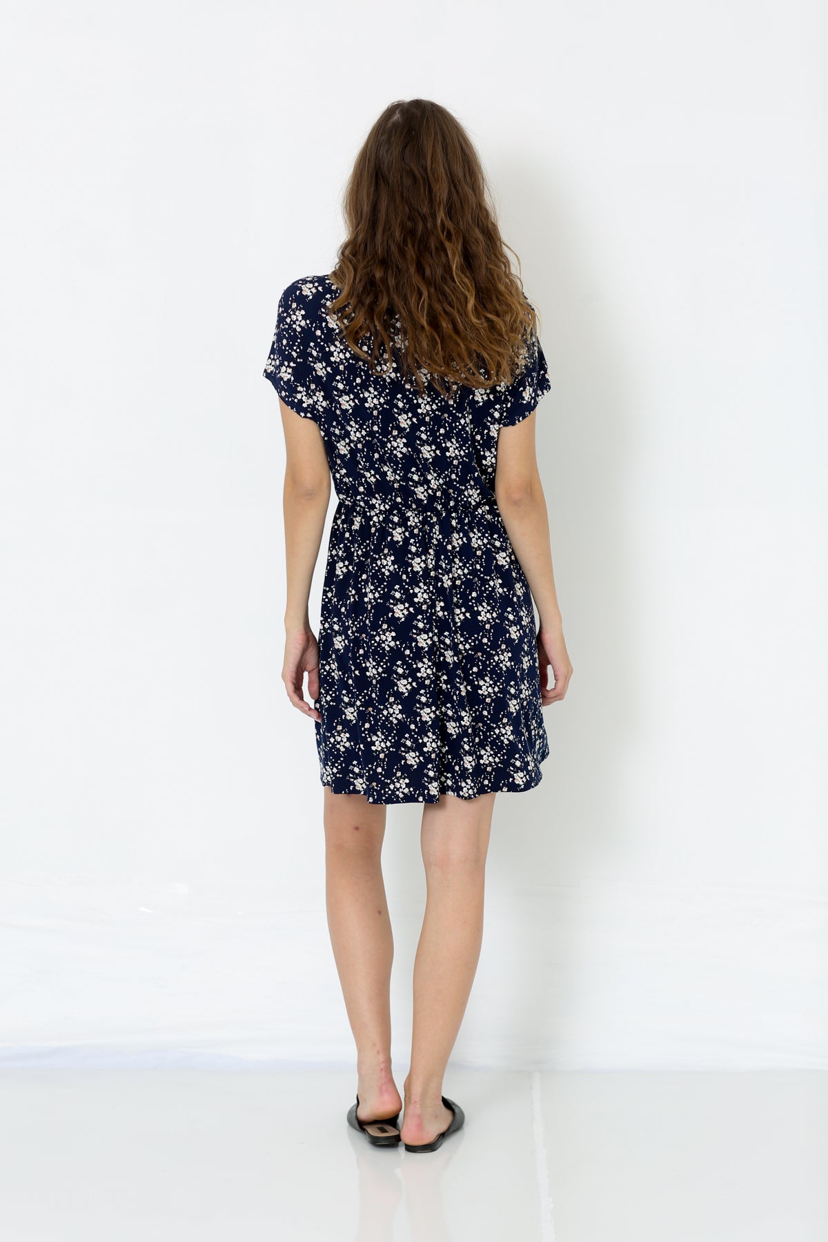 SS DOLMAN T-DRESS W/ELASTIC WAIST - D2650-DSPR-79521