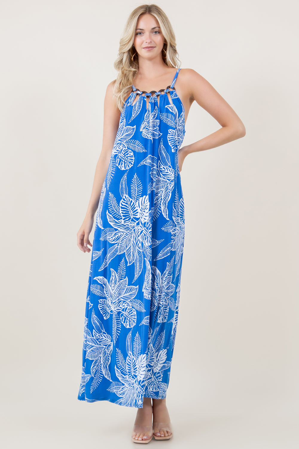 S/LESS O-RING HALTER MAXI DRESS - D2766-MX-1358-5