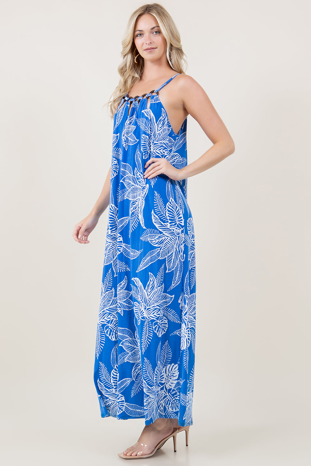 S/LESS O-RING HALTER MAXI DRESS - D2766-MX-1358-5