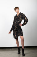 3/4 BELL SLEEVE FIT FLARE DRESS WITH KEYHOLE NECKLINE - D3154-2539-0