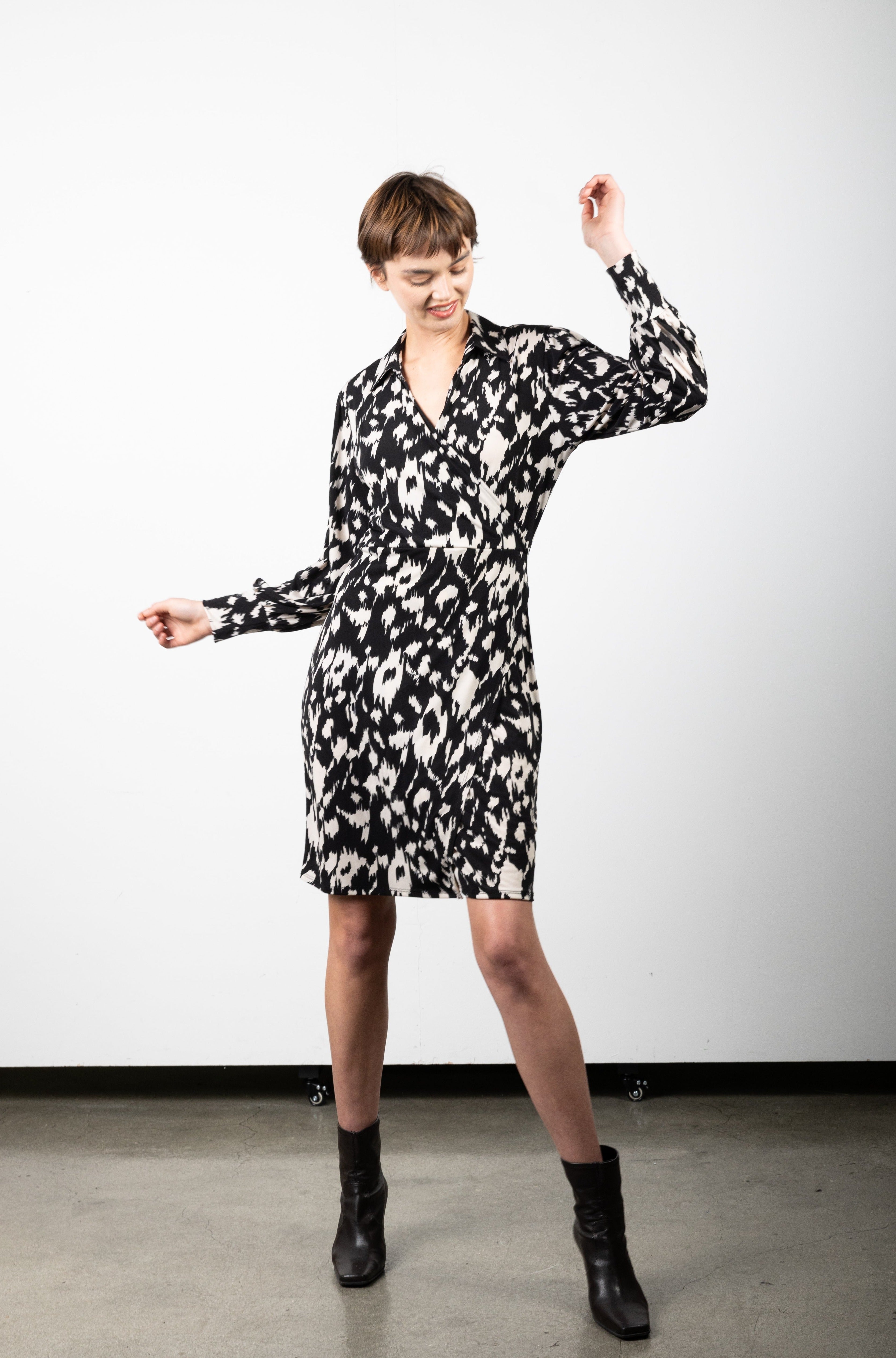 FULL SLEEVE WRAP SHIRT DRESS - D3157-92484