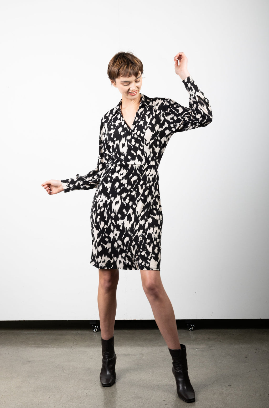 FULL SLEEVE WRAP SHIRT DRESS - D3157-92484