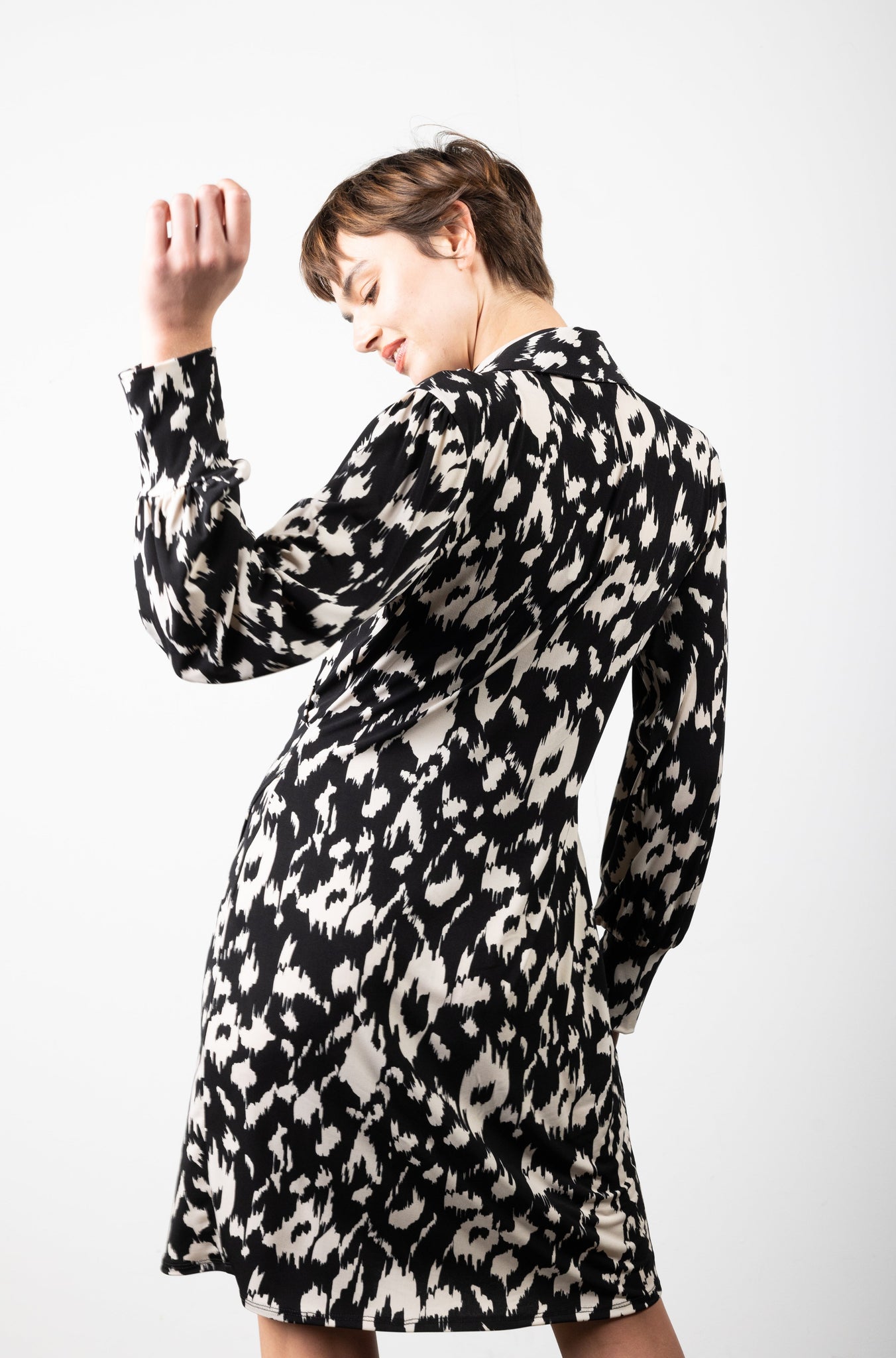 FULL SLEEVE WRAP SHIRT DRESS - D3157-92484