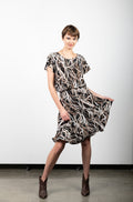 SS CASCADE BLUSON MERMAID GODET DRESS - D3160-A0592-0