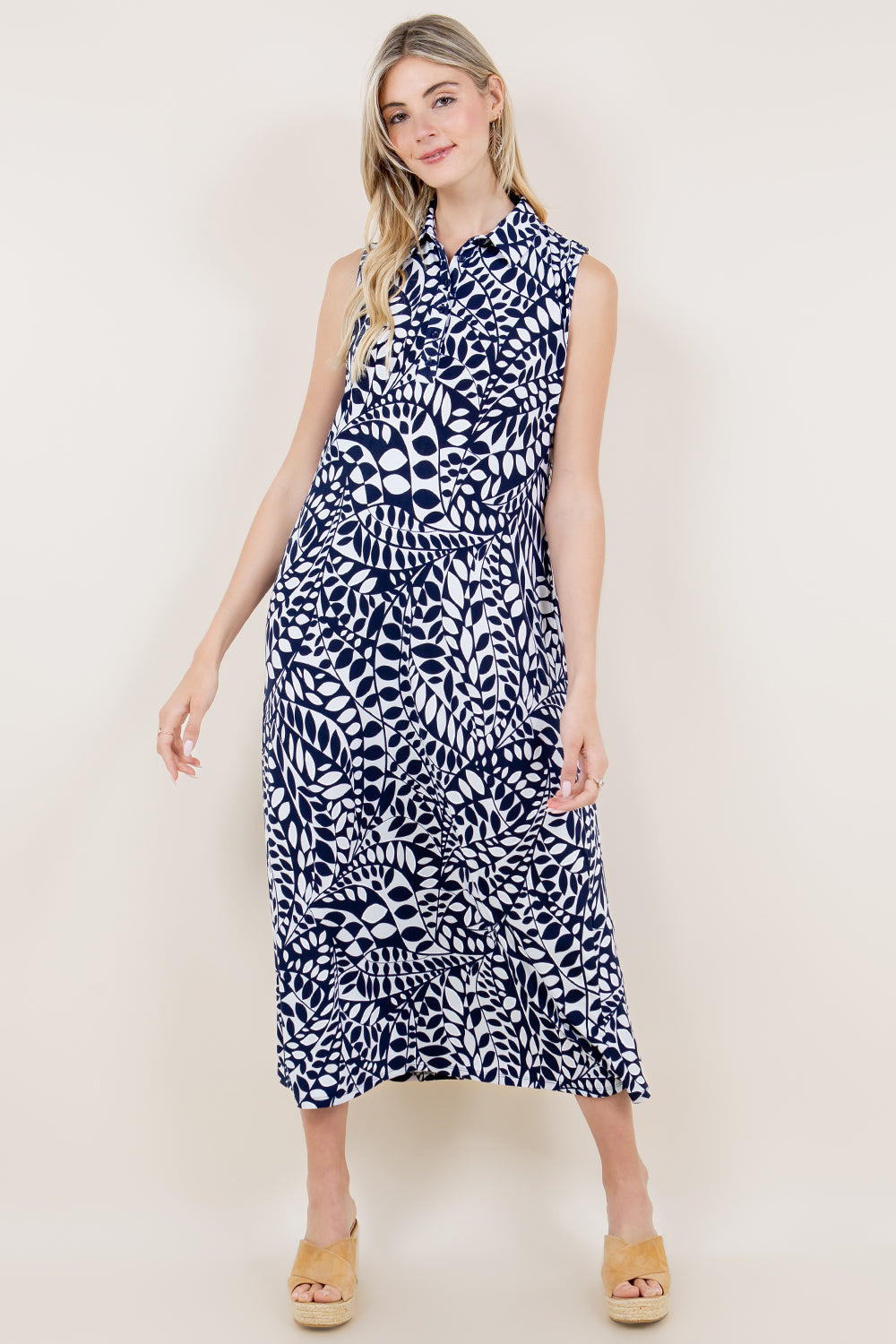 SL COLLARED MAXI DRESS - D3190-A20921