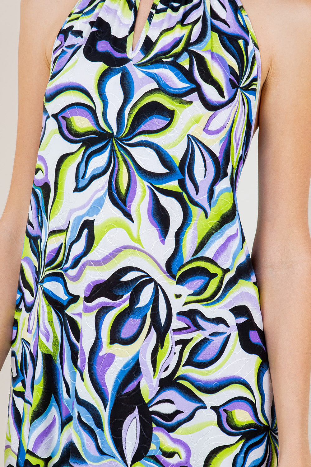 SL HALTER KEYHOLE NECK TIERED RUFFLE DRESS - D3196-0724-7