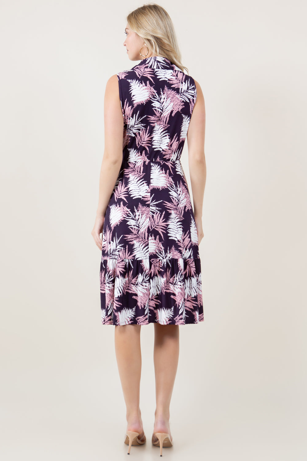 S/LESS SURPLICE JOHNNY COLLAR MIDI DRESS - D3184-91843-7