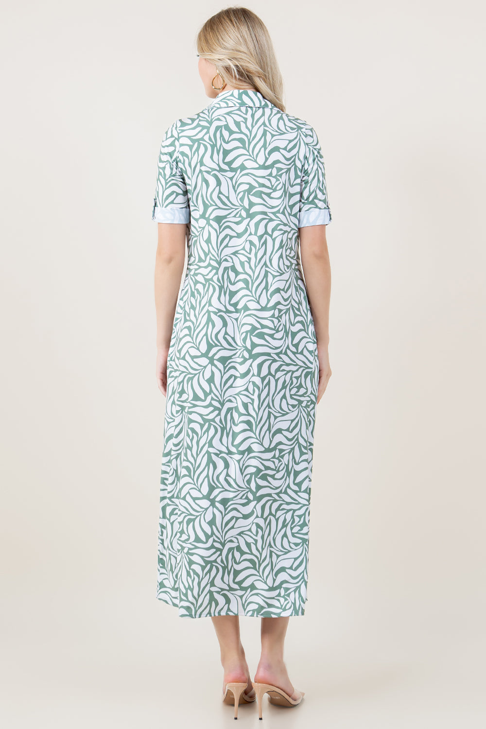 S/SLV ROLL TAB MAXI SHIRT DRESS - D3341-MX-2809