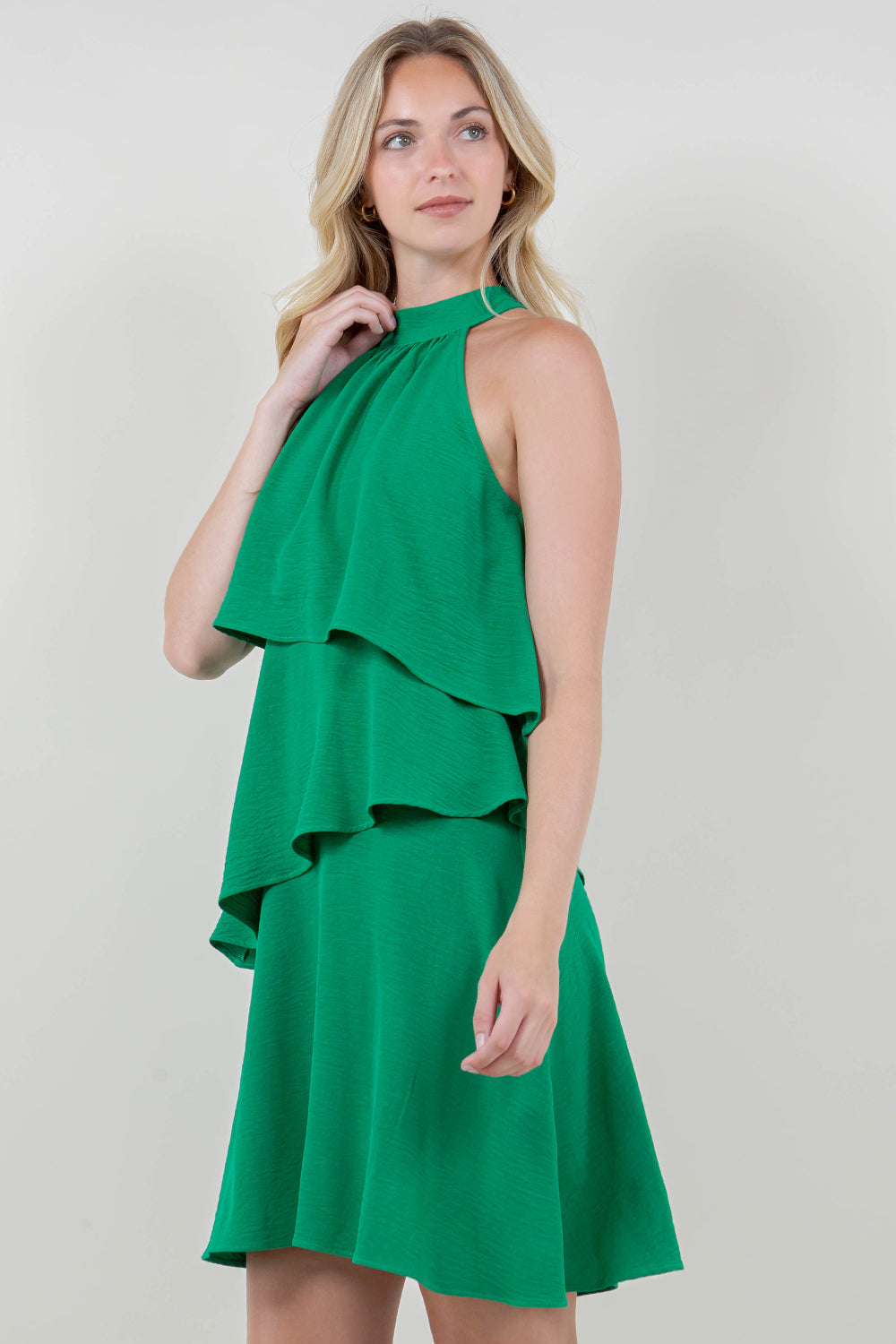 ASYM TIER HALTER DRESS - D3358-KELLY-AFLW