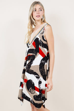 CROTCHET BIB SHARKBITE HEM DRESS - D3374-A3174-1