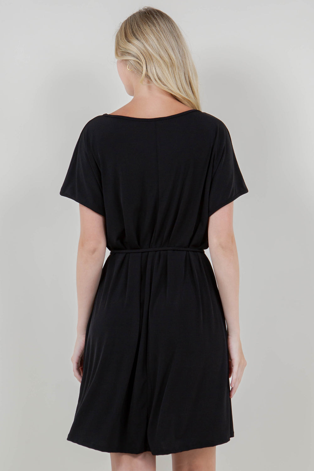 EXT CAP SLV STUDDED V NK ALINE DRESS W/NECK - D3410-ITY