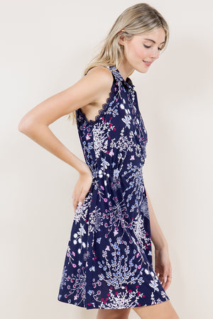 COLLARED BUTTON FRONT SIDE CINCH DRESS - D3417- 81910-7
