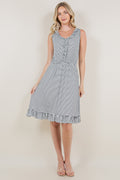 SL RUFFLE NECK TIERED DRESS - D3431