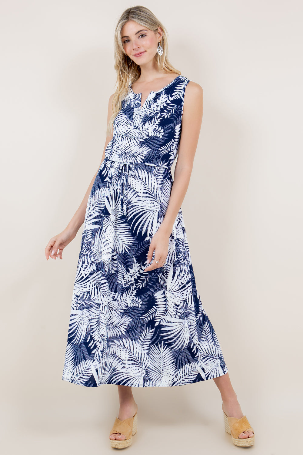 SL NOTCH NECK MAXI DRESS - D3433-A3002