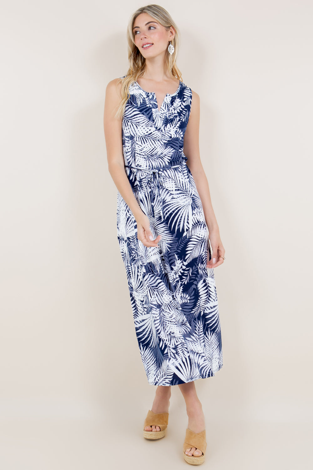 SL NOTCH NECK MAXI DRESS - D3433-A3002