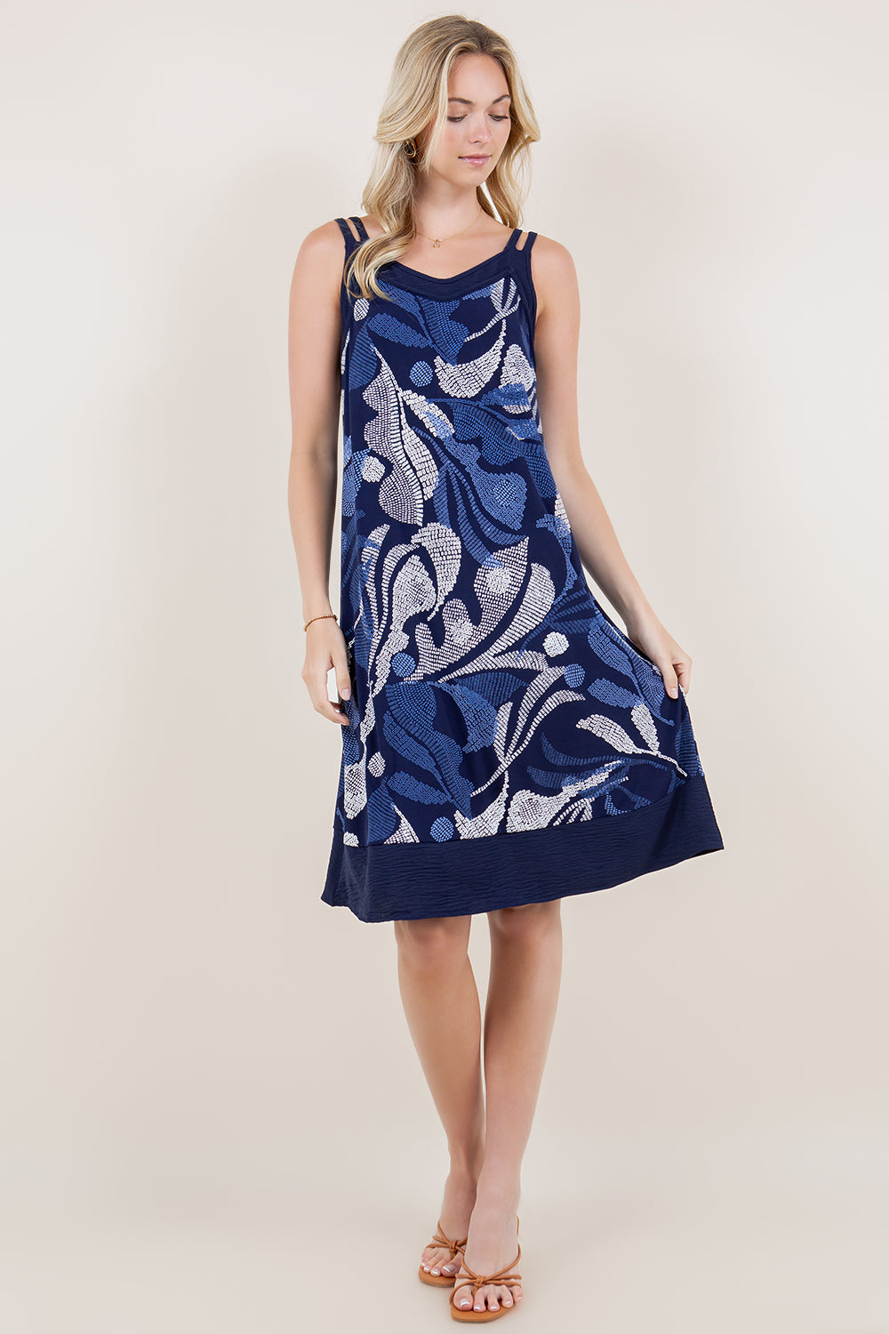 SL DOUBLE STRAP ALINE CHIFFON HEM DRESS - D3437-A4326-1-PFITY