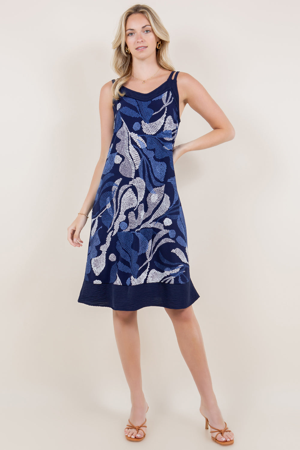 SL DOUBLE STRAP ALINE CHIFFON HEM DRESS - D3437-A4326-1-PFITY