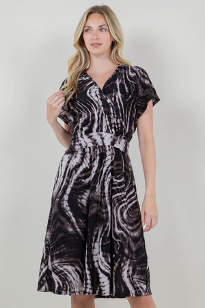 DOLMAN FLUTTER SLV SURPLICE MIDI DRESS - D3462-DSPR-A1053-1