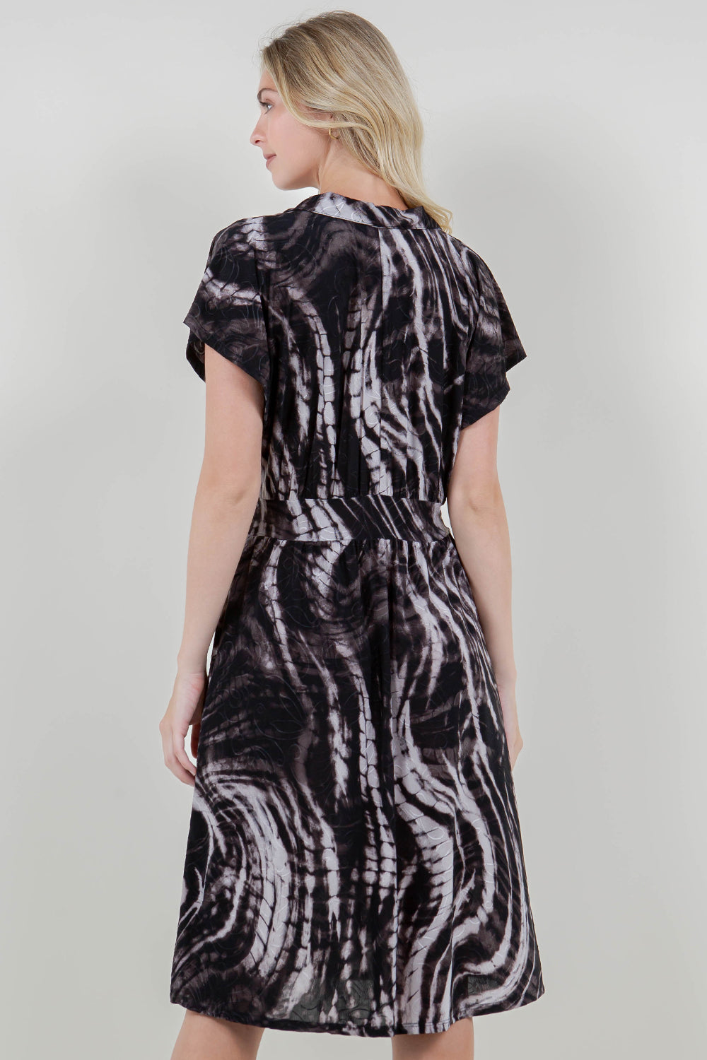 DOLMAN FLUTTER SLV SURPLICE MIDI DRESS - D3462-DSPR-A1053-1