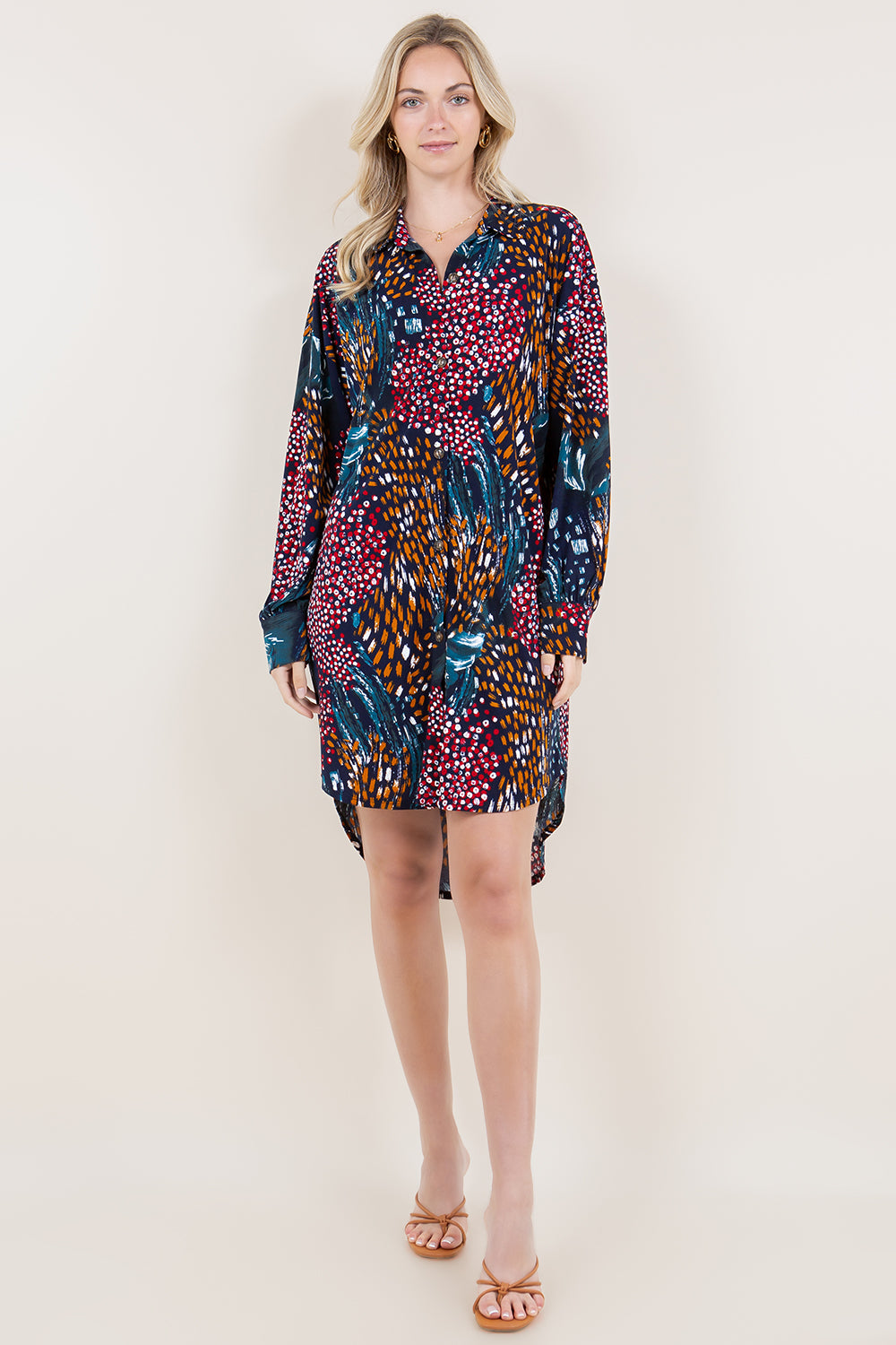 LS DROP SHOULDER SHIRT DRESS - D3468-A4115-6-MSCRP