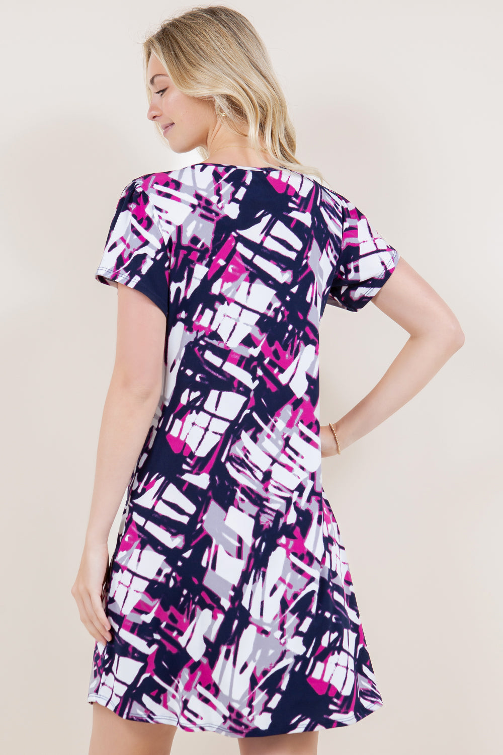ANGEL SLEEVE  RUCHED BODDES A LINE DRESS - D3469-5033-6-ITY