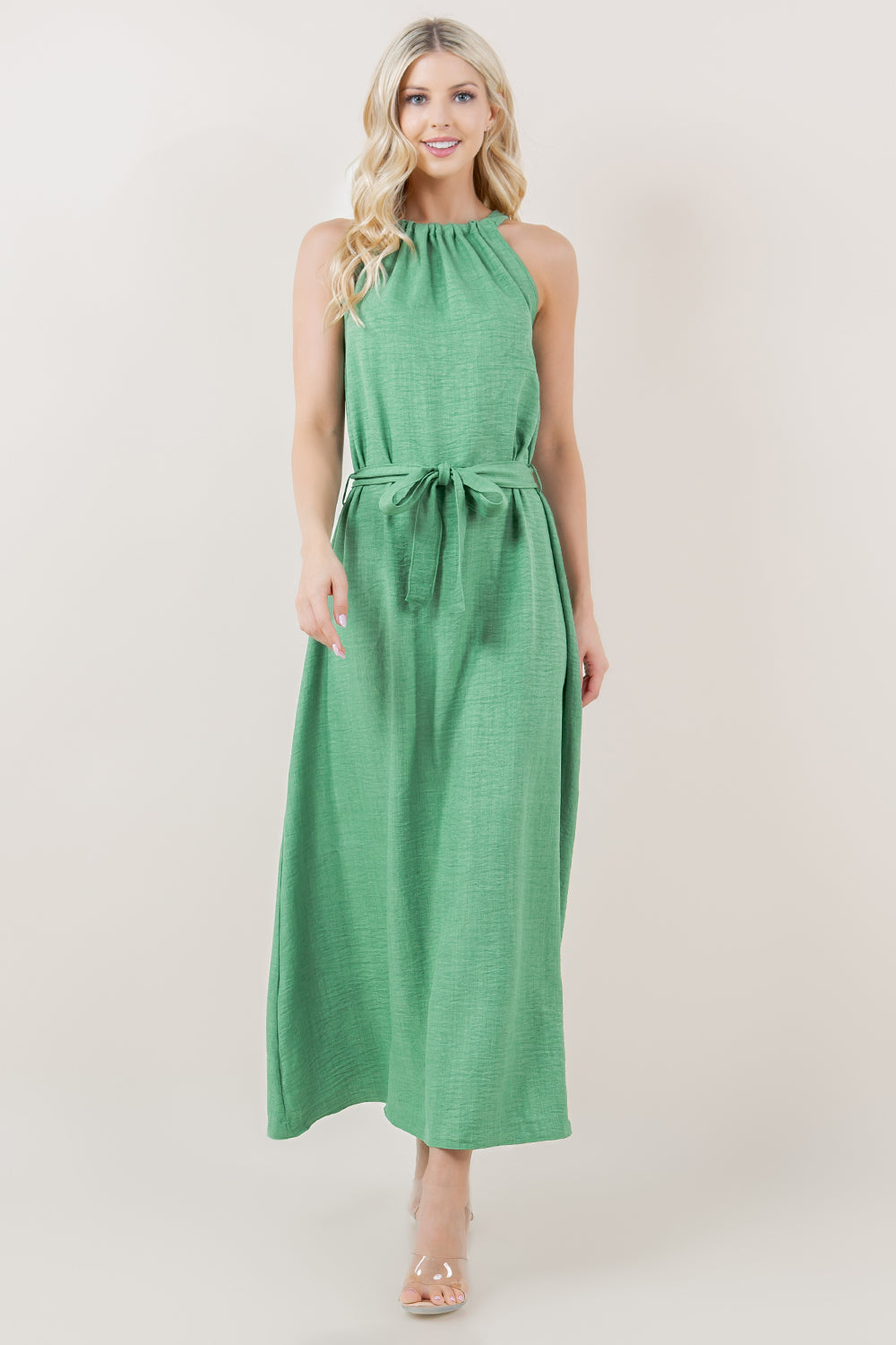 SL HALTER NK ALINE MAXI DRESS - D3471-4924