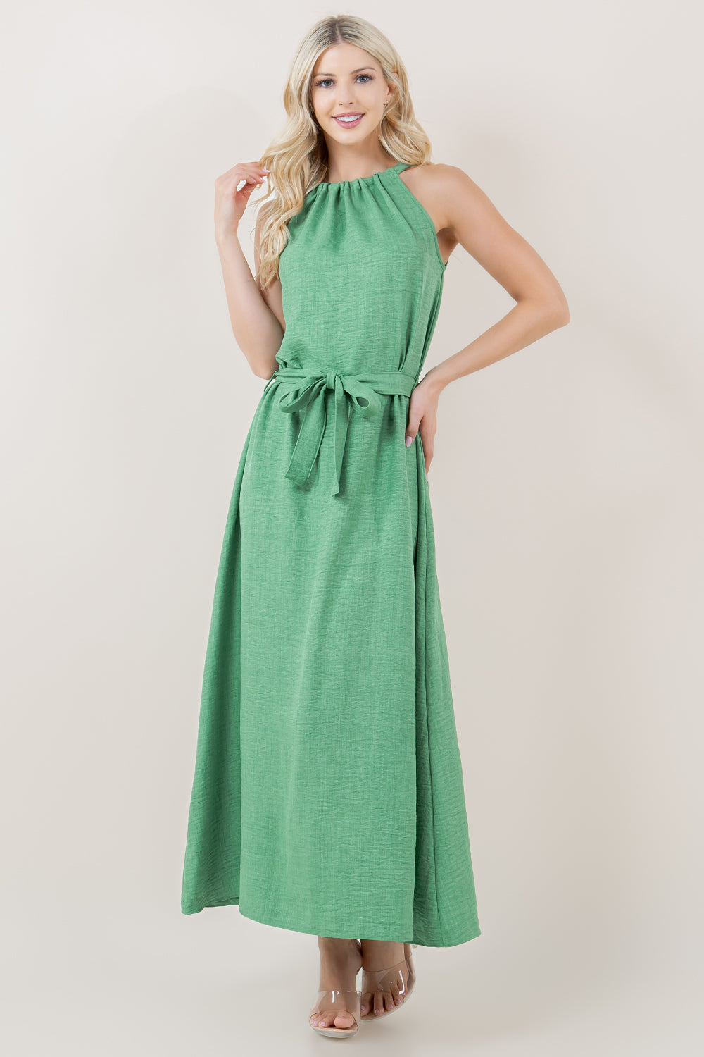 SL HALTER NK ALINE MAXI DRESS - D3471-4924