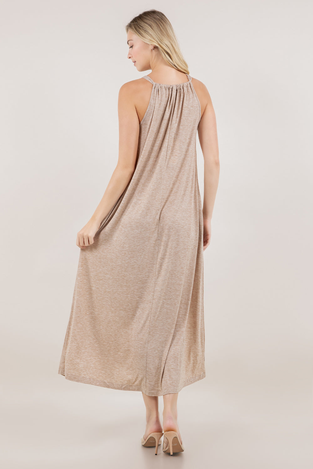 S/LESS HALTER NECK MAXI DRESS D3471-PRS-ROSE