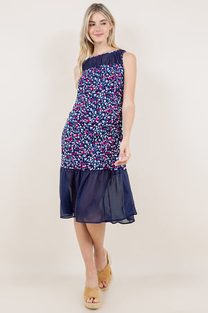 SL SHIRR SWEET HEAR NECK LINE TWOFER DRESS - D3476-A3501-8