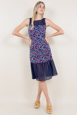 SL SHIRR SWEET HEAR NECK LINE TWOFER DRESS - D3476-A3501-8
