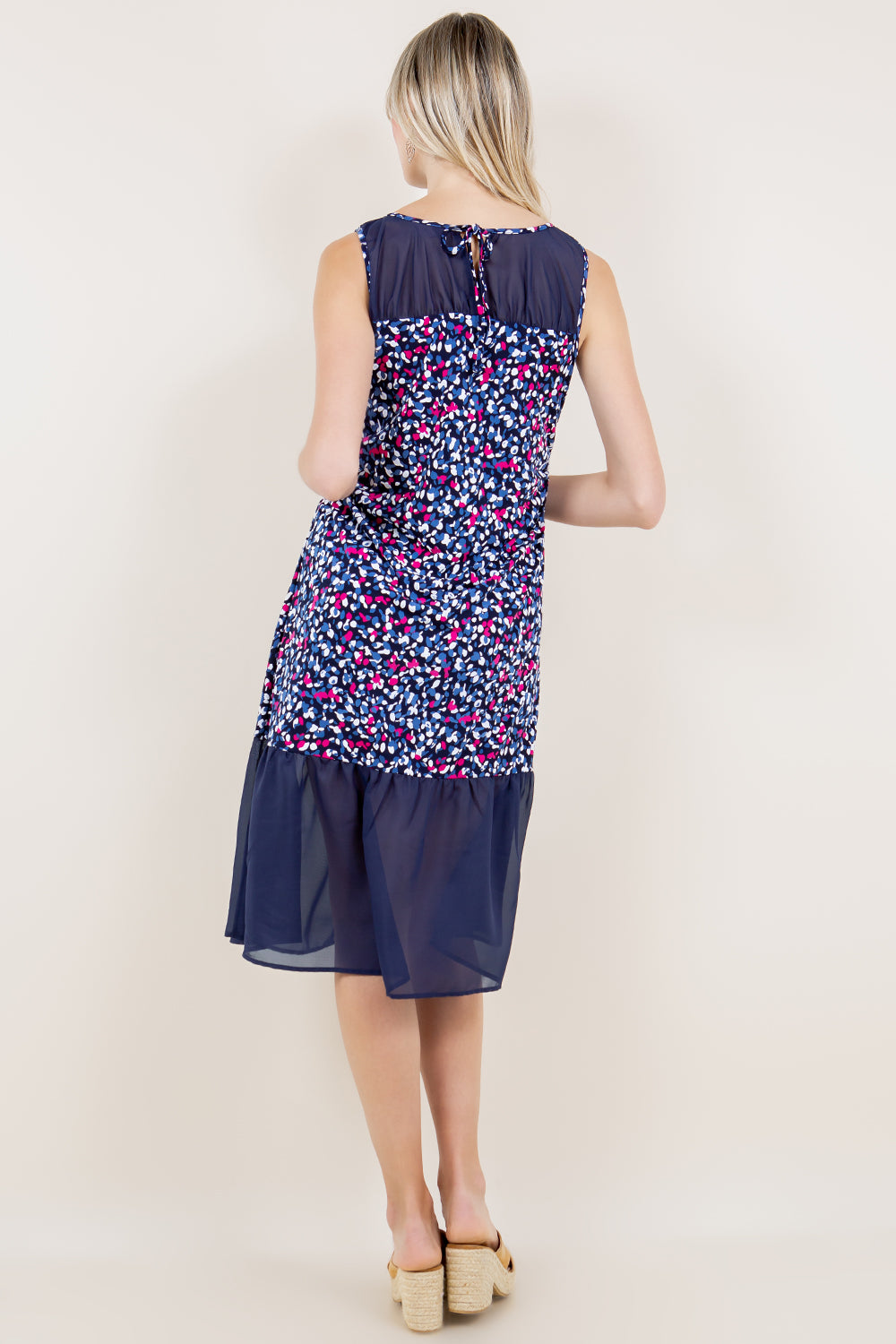 SL SHIRR SWEET HEAR NECK LINE TWOFER DRESS - D3476-A3501-8