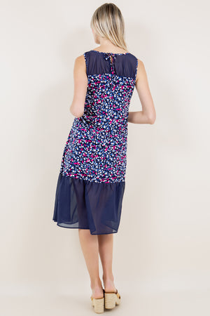 SL SHIRR SWEET HEAR NECK LINE TWOFER DRESS - D3476-A3501-8